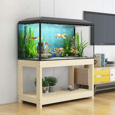 Fish Tank Table Ideas, Fish Tank Stand Ideas, Aquarium Stand Ideas, Wall Aquarium Design, Aquarium Living Room, Modern Aquarium, Aquarium Table, Fish Tank Table, Fish Tank Cabinets