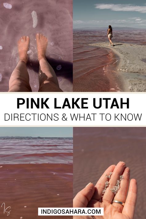 Pink Lake Utah: Directions, Address & What To Know - Indigo Sahara Pink Lake Utah, Road Trip Pictures, Utah Photoshoot, Salt Beach, Trip Pictures, Explore Idaho, Utah Trip, Pink Waves, Vacay Ideas