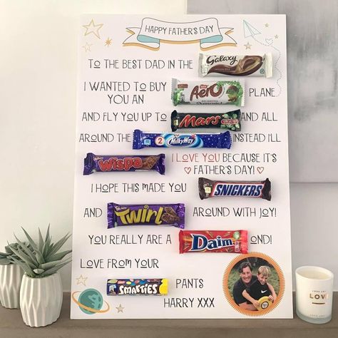 Tailgate Time! DIY Father's Day Snacks & Decorations (His Team Colors!) What To Make Your Dad For Christmas, Chocolate Message Board, Father’s Day, Chocolate Boards, Birthday Gifts For Father, Diy Birthday Gifts For Dad, Christmas Presents For Him, Chocolate Bar Card, Chocolate Letters