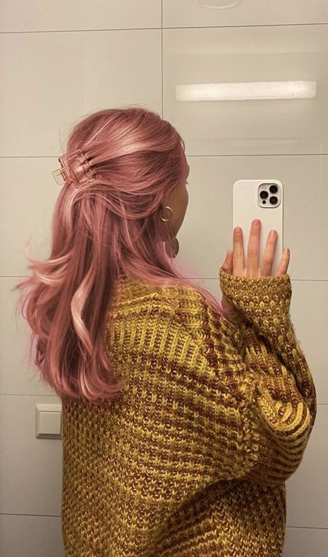 Cool Toned Pastel Hair, Dusty Pink Curly Hair, Blonde And Light Pink Hair, Pink Tinted Hair, Rose Colored Hair, Muted Pink Hair, Blush Hair Color, Hairstyles Tutorials Step By Step, Pink Hair Outfit