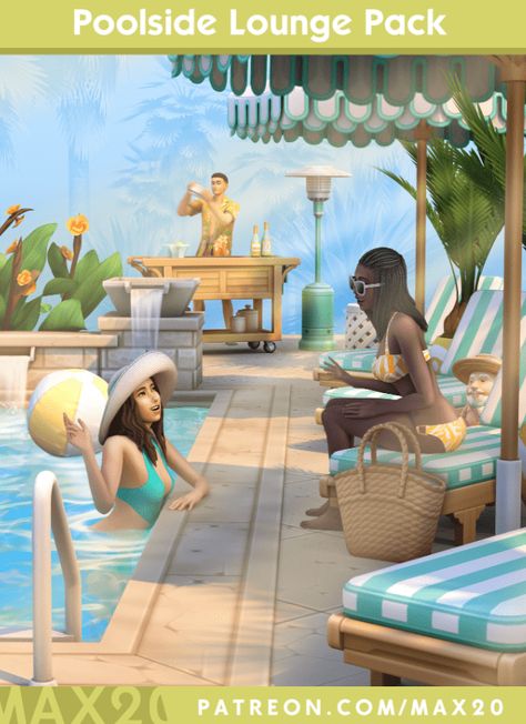 Sims 4 Pack, Mods Sims 4, Los Sims 4 Mods, Poolside Lounge, Sims Packs, The Sims 4 Packs, Sims 4 Mm Cc, Sims 4 Expansions, Sims 4 Cc Folder