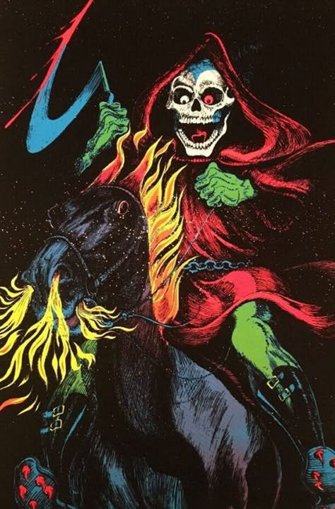 Blacklight Posters, Grateful Dead Bears, Black Light Posters, Retro Horror, Corn Hole, Vintage Horror, Skull Tattoos, Frames For Canvas Paintings, Grim Reaper