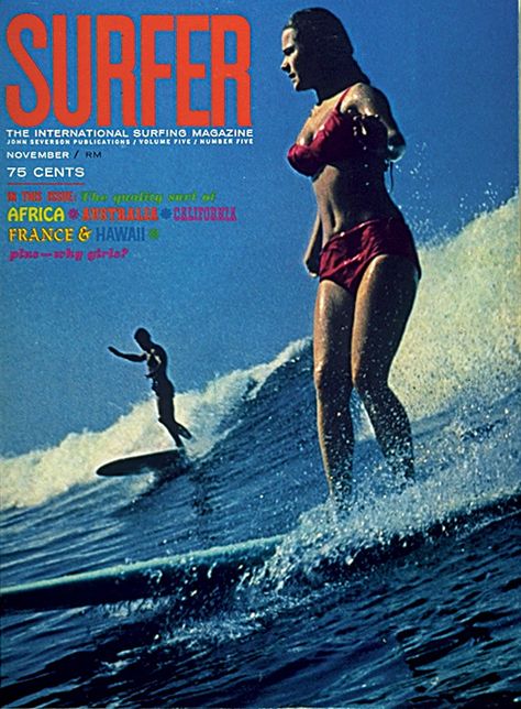 Vintage #Surfer cover, November 1964 Surf Magazine, Surf Hair, Vintage Surfing, Surfer Magazine, Surf Poster, Surf Lesson, Vintage Surf, Kitesurfing, Surf Art