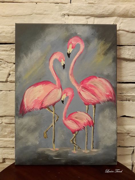 Flamingo Paintings, Poster Color Painting, Flamingo Painting, Small Canvas Paintings, Flamingo Art, Easy Canvas Painting, Acrylic Painting For Beginners, Beginner Painting, Amazing Art Painting