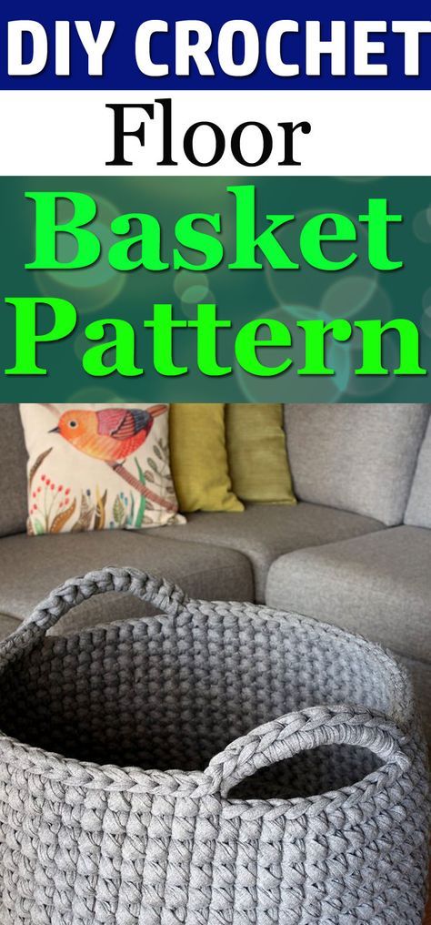 Crochet Basket Tutorial, Floor Basket, Crochet Storage Baskets, Crochet Basket Pattern Free, Floor Baskets, Basket Diy, Crochet Storage, Basket Pattern, Crochet Basket Pattern