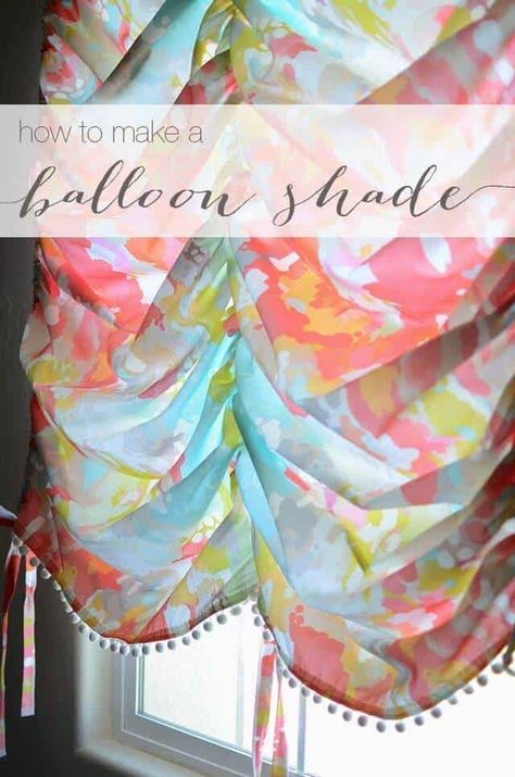 Diy Window Shades, Fabric Diy Projects, Simple Window Treatments, Diy Roman Shades, Tie Up Shades, Balloon Shades, Vinyl Blinds, How To Make Balloon, Diy Window Treatments