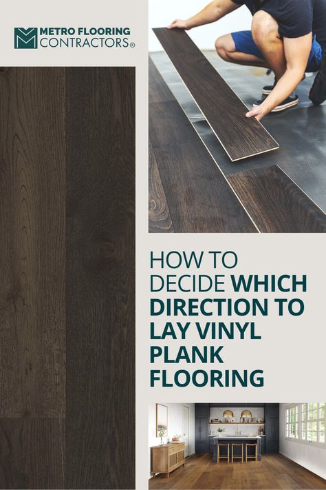 Luxury vinyl planks can be laid horizontally or vertically or have a herringbone or diagonal pattern. The direction of the flooring changes the look and feel of the room. When considering which way vinyl plank flooring should run, there are a few factors you can consider to make your decision easier—learn more on our blog! #vinylflooring #lvp #vinylplank #vinylplankfloors #vinylplankflooring #luxuryvinylplank #flooringinstallation #installinglvp Tools Needed To Install Vinyl Plank Flooring, Plank Floor Patterns, Vinyl Plank Flooring Throughout House, Diagonal Lvp Flooring, How To Lay Lvt Flooring, How To Lay Luxury Vinyl Plank Flooring, Beveled Lvp Flooring, Living Room With Vinyl Flooring, Laminate Flooring Patterns Ideas