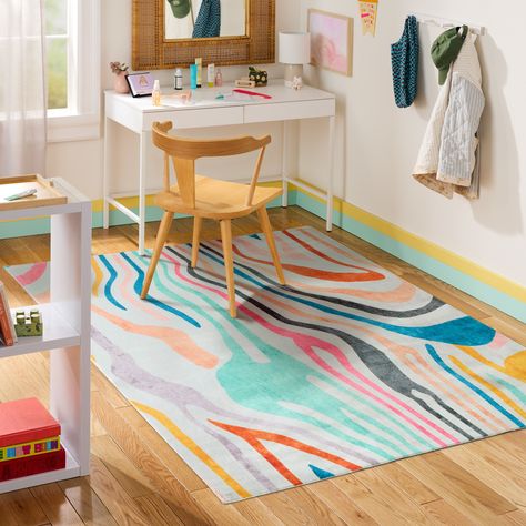 TOWN & COUNTRY PLAY Leta Zebra Stripe Kid's Washable Area Rug, Soft & Plush, Safe Non-Slip Backing, Bedroom Rug, Dorm Decor, Playroom & Classroom Rugs, Pink/Multi, 3'3"x5'2" - Walmart.com Commercial Washing Machine, Classroom Rugs, Fun Kids Room, Rugs Pink, Playroom Classroom, Classroom Rug, Kids Area, Rug Pink, Kids Room Rug