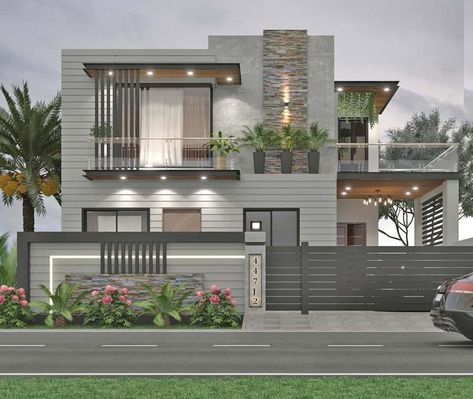 House Exterior Front Porch, Door House Design, House Entrance Exterior, Aesthetic Outside, Boundary Wall Design, House Projects Architecture, Modern Bungalow House Design, Boundary Wall, House Outer Design