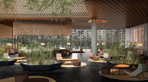 ArtStation - Helios Hotel and Resort, Branimir Turcic Hotel Lobby Lounge, Resort Interior Design, Atrium Design, Modern Restaurant Design, Resort Interior, Hotel Lobby Design, Hotel And Resort, Luxury Houses Mansions, Resort Design