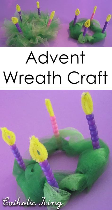 Preschool Advent Wreath, Felt Advent Wreath, Advent Wreath Craft For Kids, Kids Advent Wreath, Advent Wreath Craft, Advent Wreath Ideas, Ccd Crafts, Austria Christmas, Catholic Icing