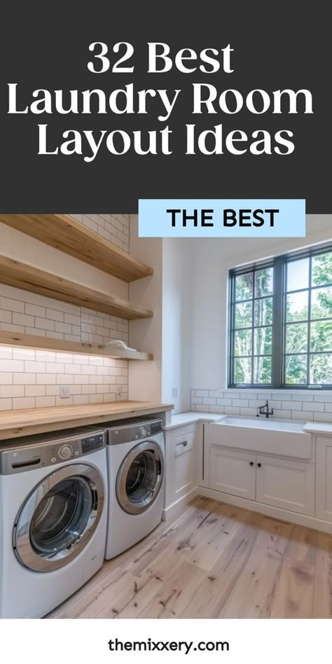 Large Laundry Room Design Layout, Ideal Laundry Room Layout, Rectangular Laundry Room Layout, Adding A Laundry Room To House, Awesome Laundry Rooms, Designing A Laundry Room, Rectangular Laundry Room Ideas, Spacious Laundry Room Ideas, Laundry Room Floor Plans Layout