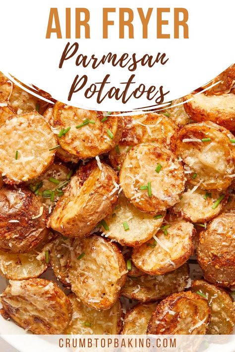 Golden Potato Recipes, Crispy Parmesan Potatoes, Parmesan Crusted Potatoes, Red Potato Recipes, Garlic Parmesan Potatoes, Parmesan Roasted Potatoes, Butter Potatoes, Air Fryer Oven Recipes, Parmesan Potatoes