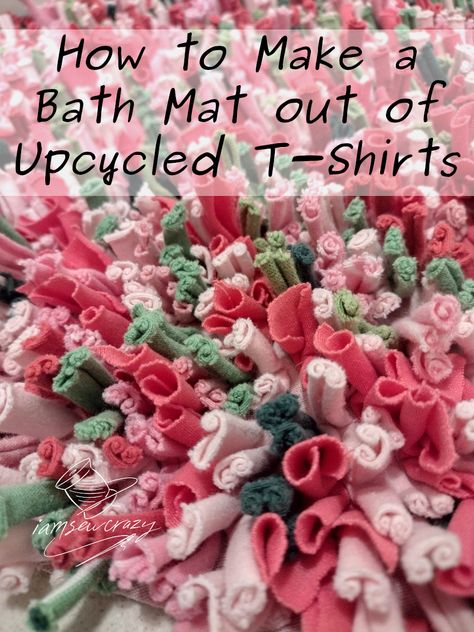 Diy Bath Mat, Diy Bath Mats, Fun Bath Mats, Bath Mat Diy, Silicone Caulk, Rug Tutorial, Upcycle Tshirt, Diy Rug, January 2024