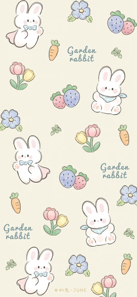 Rabbit Drawing Wallpaper, Cute Bunnies Wallpaper, Cute Bunny Aesthetic Wallpaper, Cute Wallpapers Bunny, Wallpaper Rabbit Cute, Cute Bunny Wallpaper Iphone, Bunny Cartoon Wallpaper, Rabbit Cute Wallpaper, Rabbit Aesthetic Wallpaper