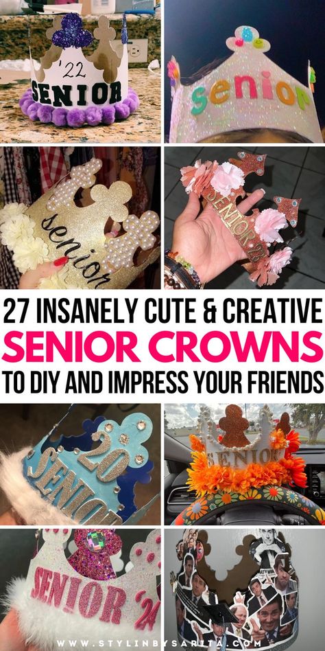 senior crowns Locker Decorations Diy, Crown Inspiration, Senior Crown Ideas, Senior Year Things, Senior Year Fun, Diy Locker, Senior Crowns, Senior Pranks, Senior Crown