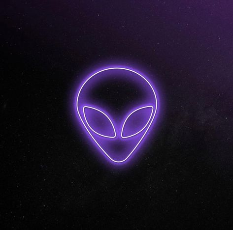 Neon alien purple for my room or office Purple Alien Aesthetic, Jack Nails, Alien Wallpaper, Neon Alien, Neon Art Painting, Purple Alien, Neon Tattoo, Neon Love, Circle Tattoos