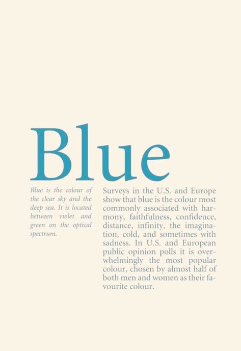 Blue Words Aesthetic, Blue Aesthetic With Quotes, Blue Color Quotes Aesthetic, Blue Definition Aesthetic, Blue Aesthic Quotes, Daily Affirmations Aesthetic Blue, Color Quotes, Color Meanings, Picture Collage Wall