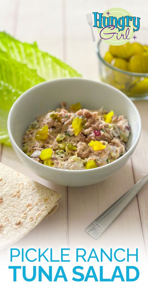 Ranch Tuna Salad, Ranch Tuna, Pickle Ranch, Hungry Girl Recipes, Tuna Salad Recipe, Hungry Girl, Smoothie Diet Plans, No Cooking, Healthy Diet Recipes