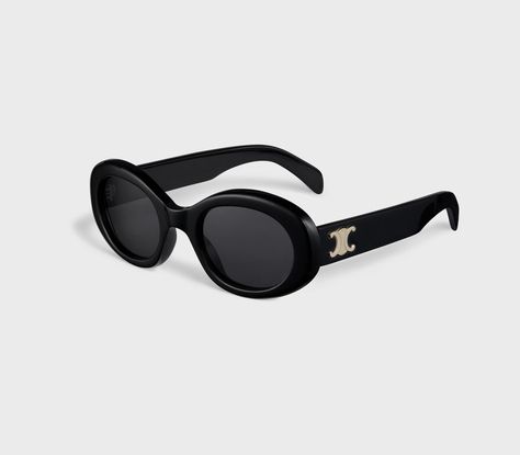 Céline Triomphe 01 Sunglasses in Black Acetate They are made from lightweig... Wealthy Housewife, Celine Triomphe Sunglasses, Celine Glasses, Pretty Sunglasses, Celine Triomphe, Celine Sunglasses, Cute Glasses, Chanel Sunglasses, Brown Handbag