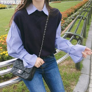 Woolen Clothes, Outfits Jeans, Knit Vest Pattern, Color Blouse, Balloon Sleeve Blouse, Easy Trendy Outfits, Vest Outfits, Kpop Fashion Outfits, 가을 패션