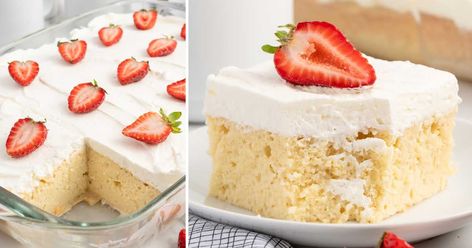 We've created a simple, authentic recipe for Mexican Tres Leches Cake. Ultra moist and delicious, it's a from-scratch recipe that's perfect every time. Mexican Tres Leches Cake, Tres Leches Cake Recipe, Fruit Sorbet, Tres Leches Cake, Coconut Whipped Cream, Tres Leches, Poke Cake, Dairy Free Options, Gf Recipes