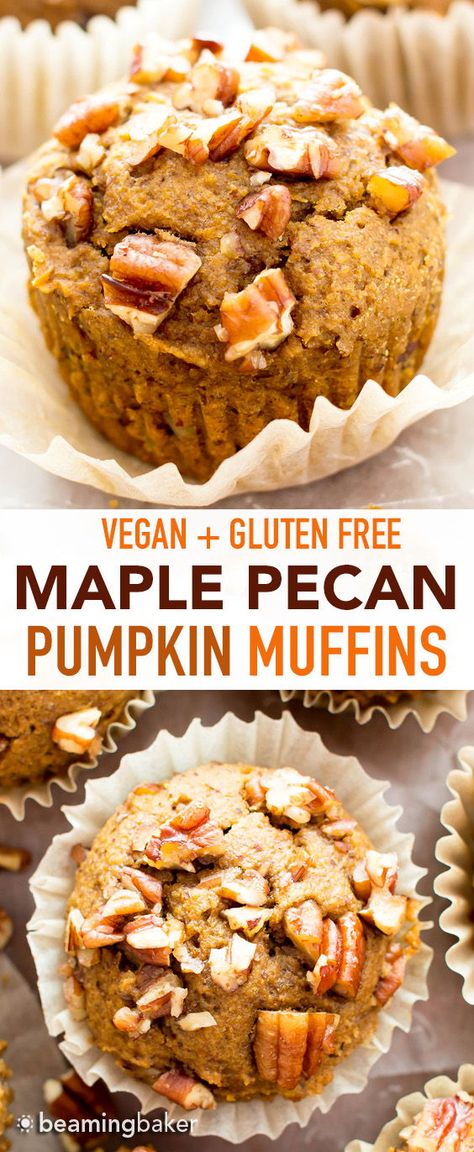 Fall Muffins Gluten Free, Maple Pecan Pumpkin Muffins, Pumpkin Muffin Gluten Free, Pumpkin Pecan Muffins Healthy, Healthy Gf Pumpkin Recipes, Vegan Fall Desserts Healthy, Gluten Free Pumpkin Spice Muffins, Gf Pumpkin Muffins Healthy Recipes, Gf Df Pumpkin Muffins