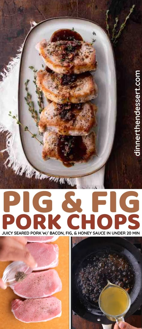 Pork Chops With Figs, Pork Chops With Fig Sauce, Fig And Pork Recipes, Pork Chops And Fig Jam, Pork Loin With Fig Jam, Pork And Fig Recipe, Fig Jam Pork Chops, Fig Sauce For Pork, Pork Chops With Fig Jam