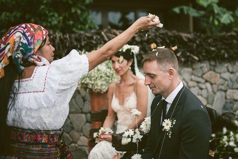 Blessings from the Godmother. In love with this Stunning Guatemalan / Mayan Wedding | Daniel Lopez Perez Photography Guatemala Wedding Traditions, Guatemalan Wedding Traditions, Mayan Wedding Ceremony, Guatemalan Wedding Dress, Guatemalan Wedding, Mayan Wedding, Buddhist Wedding, Guatemala Wedding, The Godmother