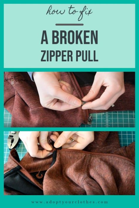 How To Attach A Zipper Pull, Fixing Zippers Jacket, How To Put A Zipper Pull Back On, How To Replace A Zipper Pull, How To Repair A Zipper On A Jacket, How To Reattach A Zipper, Repair Zipper Pull, How To Fix A Zipper That Came Off, How To Fix A Broken Zipper