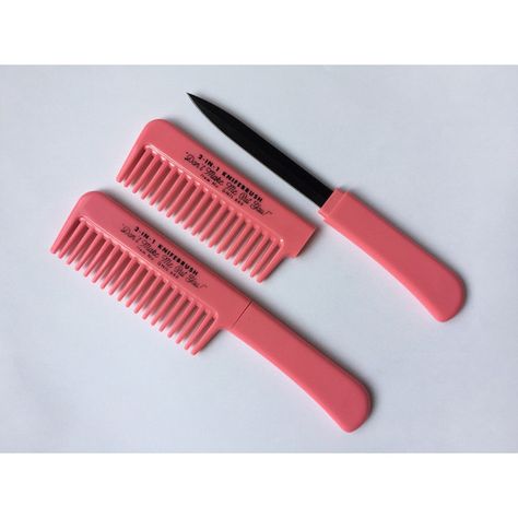 Pink Knife, Teal Branding, Dream Bag, Self Defense Tools, Brush Hair, Super Kawaii, Hair Styling Tools, Comb Hair, Spring Steel