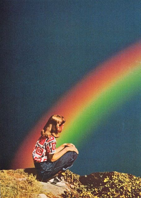 Beth Hoeckel Collage, Beth Hoeckel, Night Rainbow, Japon Illustration, Vintage Collage, Collage Design, Collage Artists, Rainbow Art, Over The Rainbow