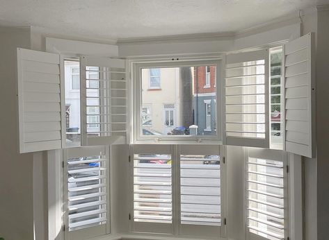 Shutter Bay Window, Tier On Tier Shutters, Cafe Shutters Bay Window, Bay Window Shutters Living Rooms, Shutters On Bay Window, Shutters For Bay Windows, Shutters Bay Window, Shutters For Windows, Window Shutters Indoor