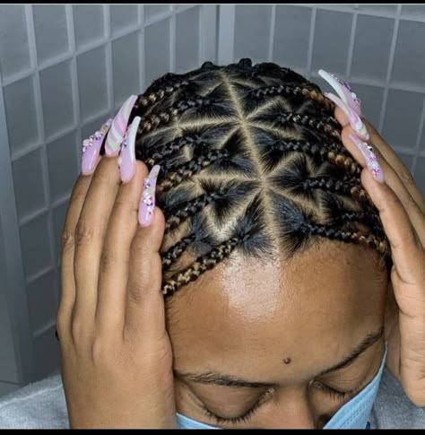 Rubber Band Method, Knotless Braids Styles, Triangle Parts, Triangle Braids, Triangle Box Braids, 4a Hair, Short Box Braids Hairstyles, Braids Styles, Black Beards