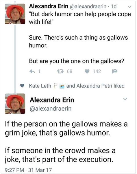 Gallows humor. Gallows Humor, The More You Know, Faith In Humanity, What’s Going On, Social Justice, Tumblr Posts, Thought Provoking, Helping People, Just In Case