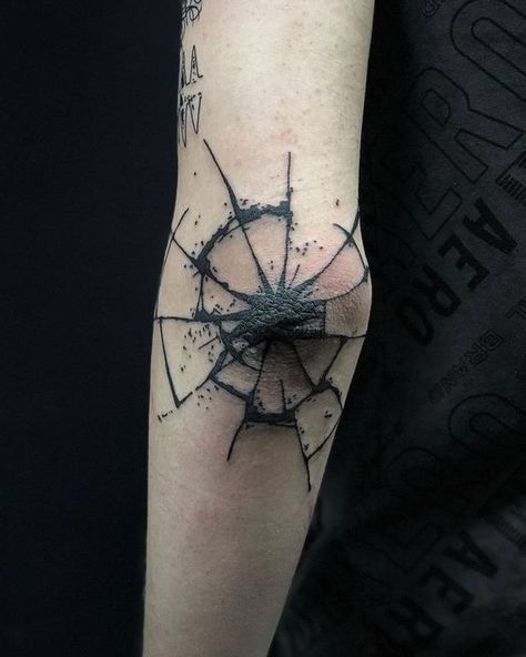 Cracked Elbow Tattoo, The Elbow Tattoo, 108 Tattoo, Knee Tattoos, Black Tattoo Cover Up, Elbow Tattoo, Web Tattoo, Flame Tattoos, Shape Tattoo