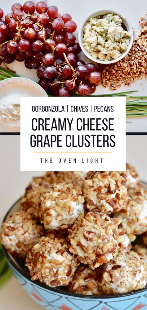 Cream Cheese Grapes, Savory Grape Recipes, Grape Appetizers, Cheese And Grapes, Appetizers Vegetarian, Flavored Cream Cheeses, Snack Boards, Spring Appetizers, Unique Appetizers