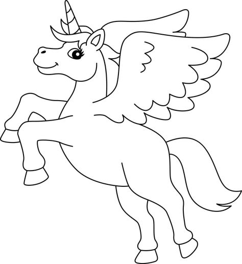 Flying Unicorn, Unicorn Drawing, Unicorn Coloring, Unicorn Coloring Pages, Coloring Page, Vector Art, Coloring Pages, Vector Free, Royalty Free