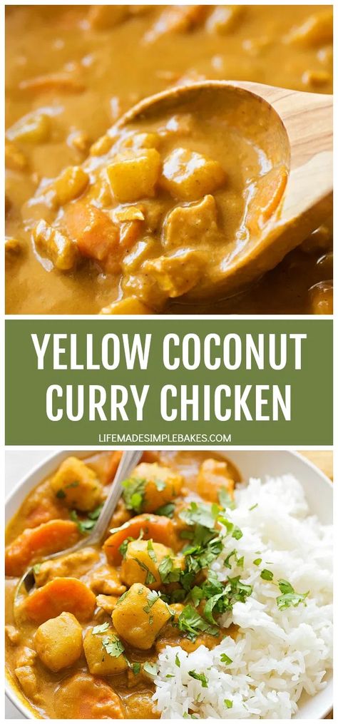 Yellow Coconut Curry, Cambodian Recipes, Yellow Curry Chicken, Coconut Curry Chicken Recipes, Curry Chili, Salat Wraps, Coco Curry, Life Made Simple, Soup Chili