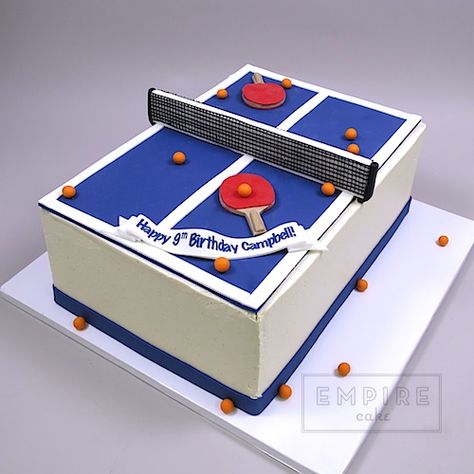 Table Tennis Birthday Cake, Table Tennis Theme Cake, Ping Pong Birthday Cake, Ping Pong Birthday Party, Ping Pong Cake Ideas, 8th Birthday Cakes For Boys, Table Tennis Cake, Ping Pong Cake, Tennis Cake