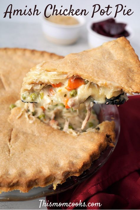 Crockpot Chicken Pot Pie, Easy Chicken Pot Pie Recipe, Amish Chicken, Best Chicken Pot Pie, Homemade Chicken Pot Pie, Turkey Pot, Turkey Pot Pie, Easy Chicken Pot Pie, Chicken Pie