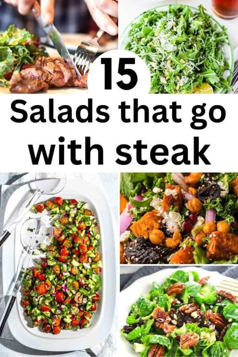 Steak Dinner Side Dishes, Recipes For Steak, Healthy Sides For Steak, Grilled Steak Dinner, Salad Jars, Chicken Caesar Pasta, Steak Dinner Sides, Best Salads, Healthy Steak