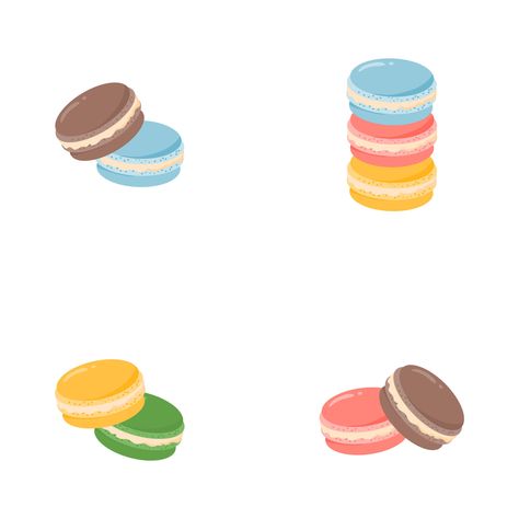 Macaron Illustration, Colorful Macarons, French Macarons, Macarons, Art Classes, Art Boards, Vector Art, Vector Free, Royalty Free