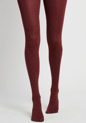 Dot Worry, Be Happy Tights in Burgundy Plum Burgundy Leggings Outfit Winter, Burgundy Leggings Outfit, Burgundy Tights Outfit, Burgundy Tights, Leggings Outfit Winter, Librarian Style, Tights Outfits, Luanna Perez, Wool Tights