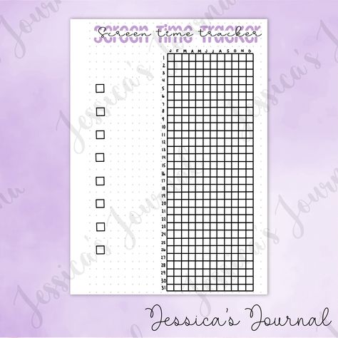 ✨PDF Version✨ ❤️ Screen Time Tracker Dot Grid Journal Spread This listing includes the following.... 💗 One Screen Time Tracker Page ✨ This is a digital PDF, no physical copies will be mailed. You will be able to download the file instantly after your payment processes. 💖 Social Medias; Make sure to tag me in any pictures/videos including my designs, I'd love to see them! 😉 💖 TikTok : Jessicas.journal Snapchat : Jessjournalshop Instagram : Jessicasjournalshop Screen Time Tracker, Ring Journal, Grid Journal, Symptom Tracker, Wellness Tracker, Grid Journals, Time Tracker, Dot Grid Journal, Reading Tracker