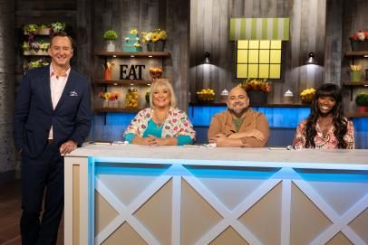 Spring Baking Championship Returns | FN Dish - Behind-the-Scenes, Food Trends, and Best Recipes : Food Network | Food Network Holiday Baking Championship, Nancy Fuller, Marshmallow Desserts, Desert Dessert, Duff Goldman, Ny Style Pizza, Pork Loin Roast Recipes, Succulent Cake, Spring Baking