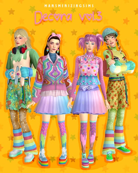 Sims 4 Multicolor Hair, Ts4 Clown Cc, 80s Clothes, Cc Clothing, Sims 4 Anime, Pelo Sims, Sims 4 Mm Cc, Sims 4 Cc Folder, Sims Ideas