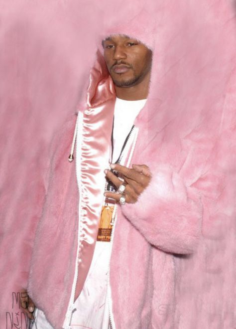 Killa Cam, Pink Fur Jacket, Cam Ron, Pink Fur Coat, Jacket Store, Hooded Denim Jacket, Pink Fur, Aviator Jackets, Pink Jacket