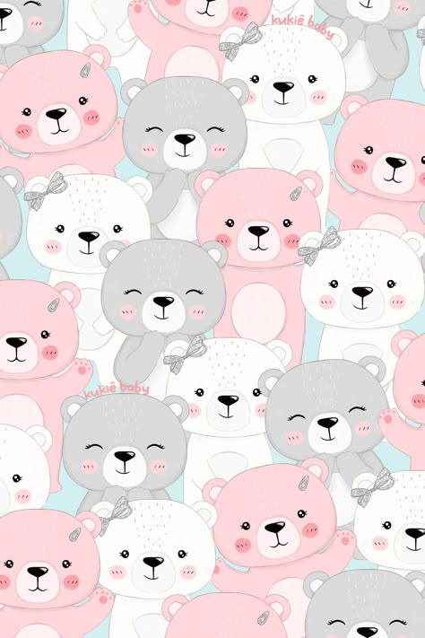 Cutie Bear Wallpaper, Free Iphone Wallpaper Backgrounds, Kids Wallpaper Aesthetic, Teddy Bear Background Wallpapers, Cute Bear Theme Wallpaper, Cute Pink Teddy Bear Wallpaper, Cute Bear Wallpaper, Sparkly Iphone Wallpaper, Kawaii Seamless Pattern