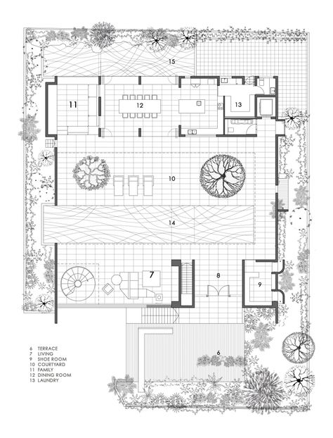 The Courtyard House / Formwerkz Architects Japanese Courtyard House Plans, Formwerkz Architects, Japanese Courtyard House, Japanese Courtyard, Courtyard Houses, Chinese Courtyard, Modern Courtyard, Courtyard Entry, Little House Plans